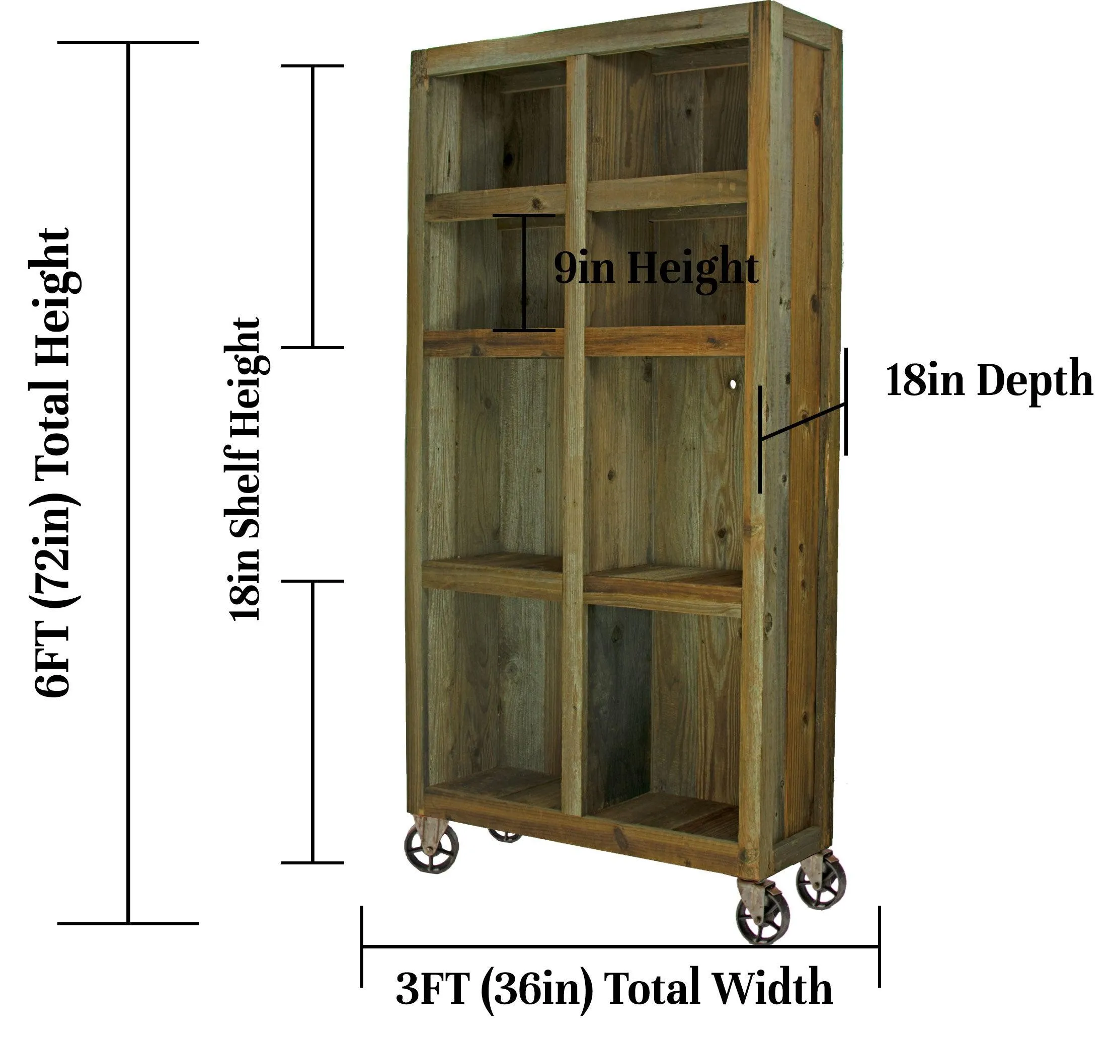 Rolling Redwood Storage Cabinet