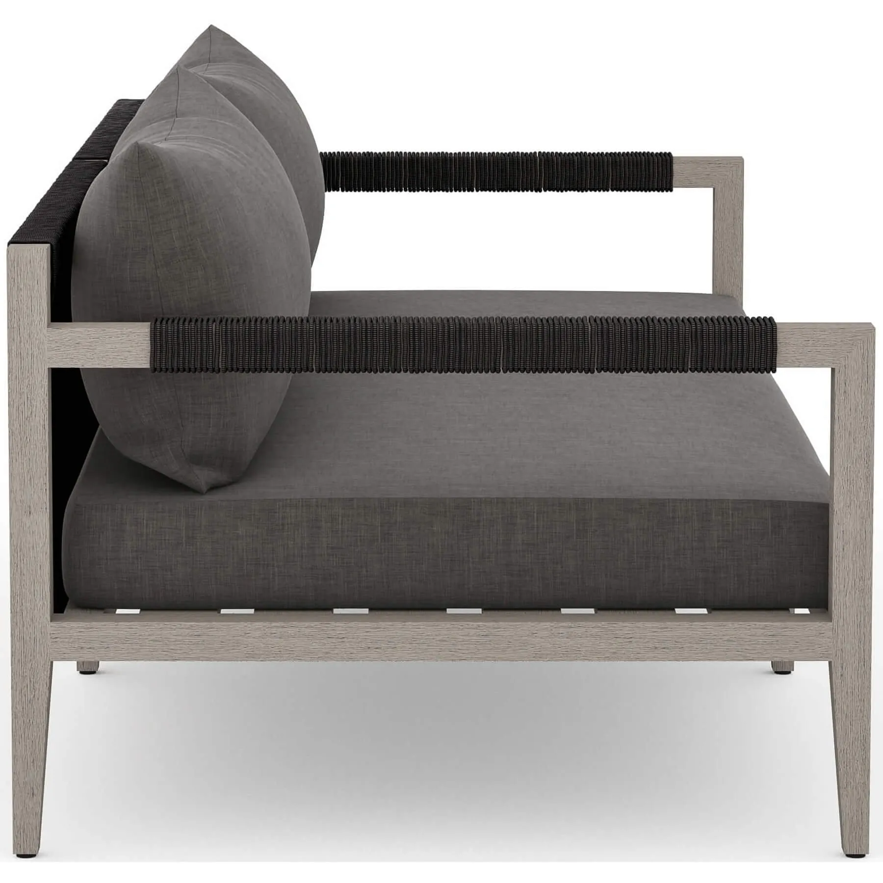 Sherwood Outdoor Sofa, Charcoal/Weathered Grey