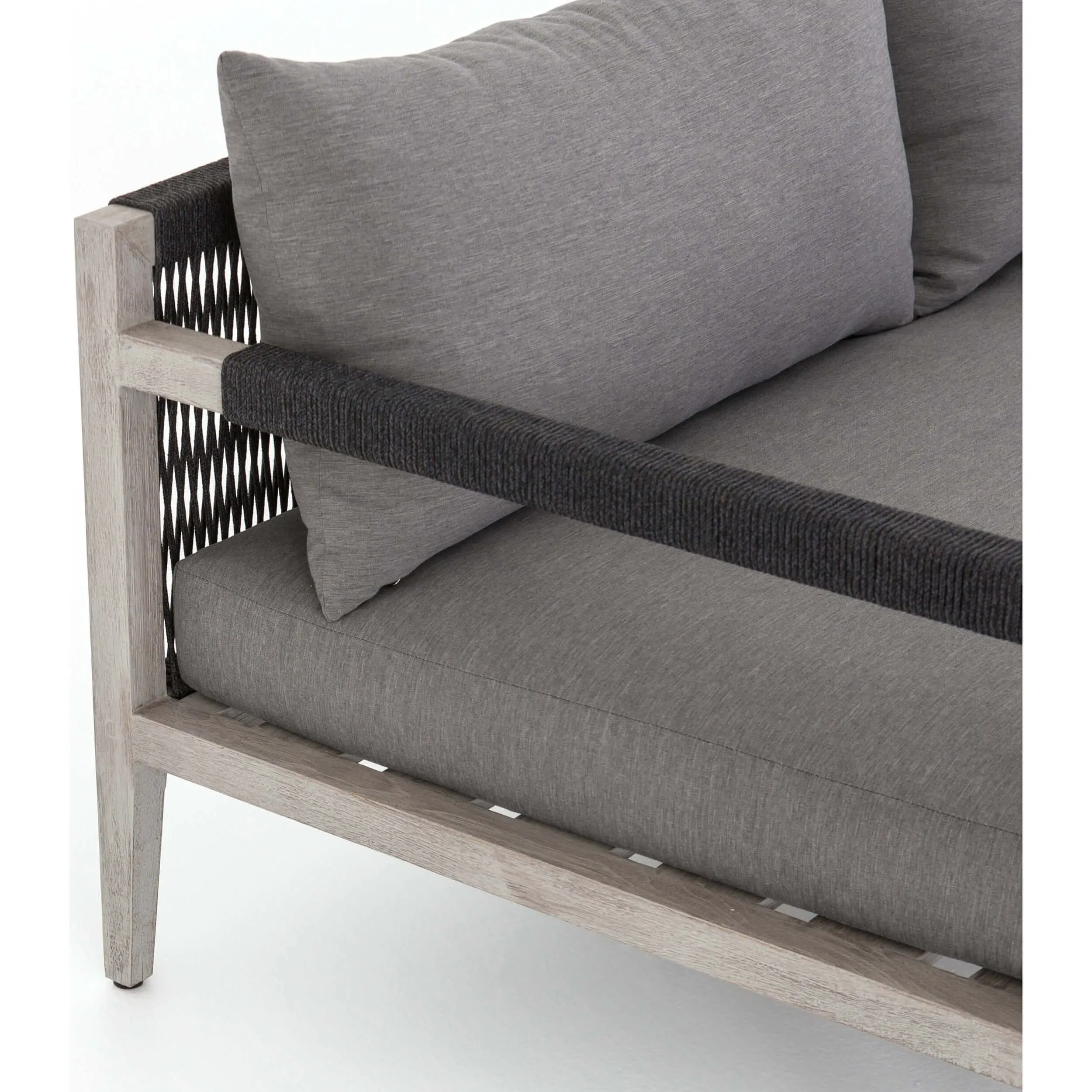 Sherwood Outdoor Sofa, Charcoal/Weathered Grey