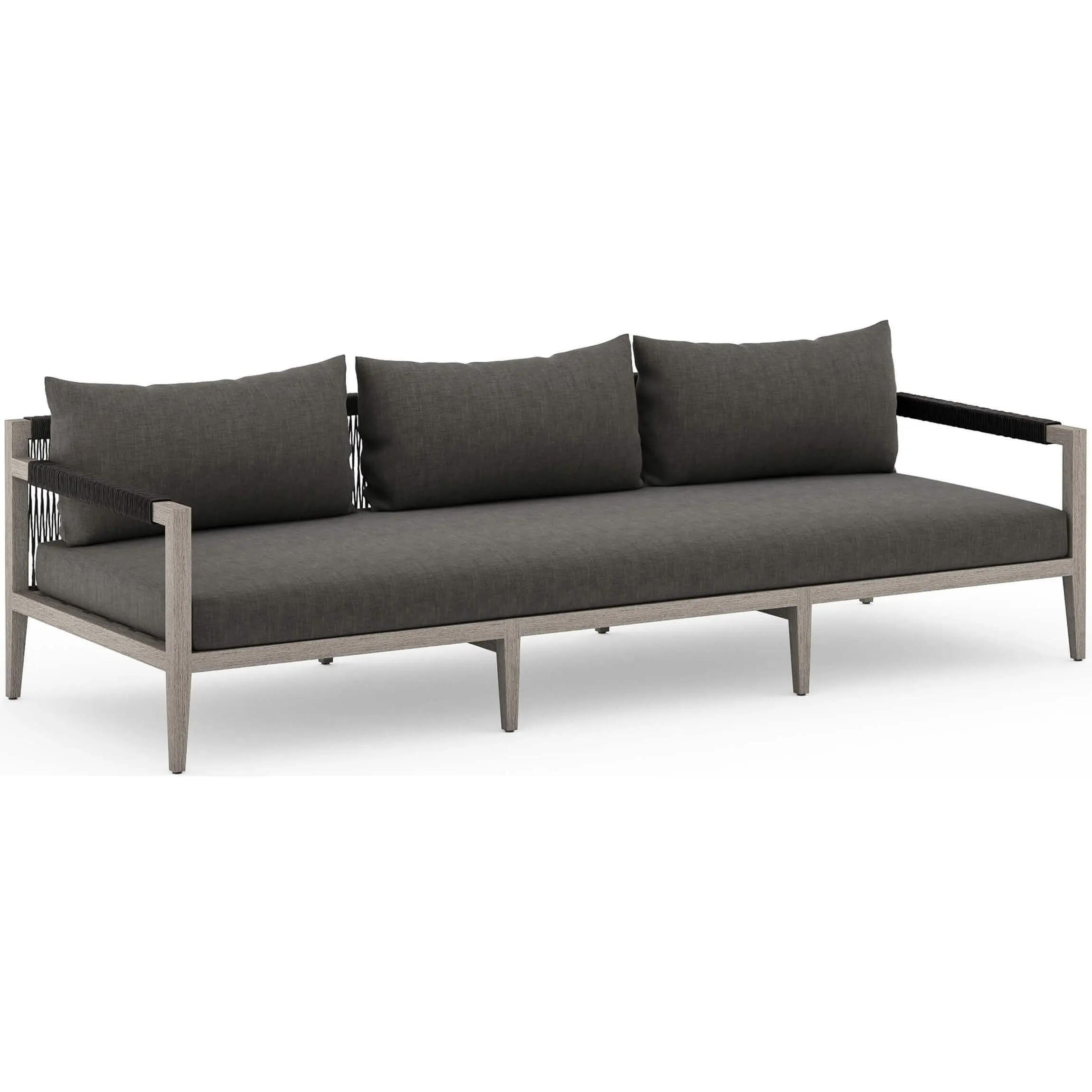 Sherwood Outdoor Sofa, Charcoal/Weathered Grey