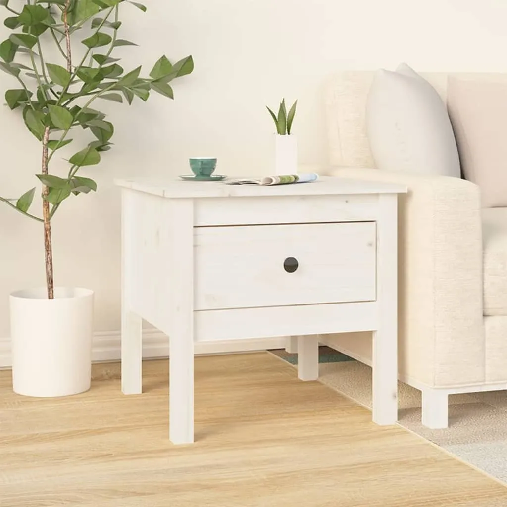 Side Tables 2 pcs White 50x50x49 cm Solid Wood Pine