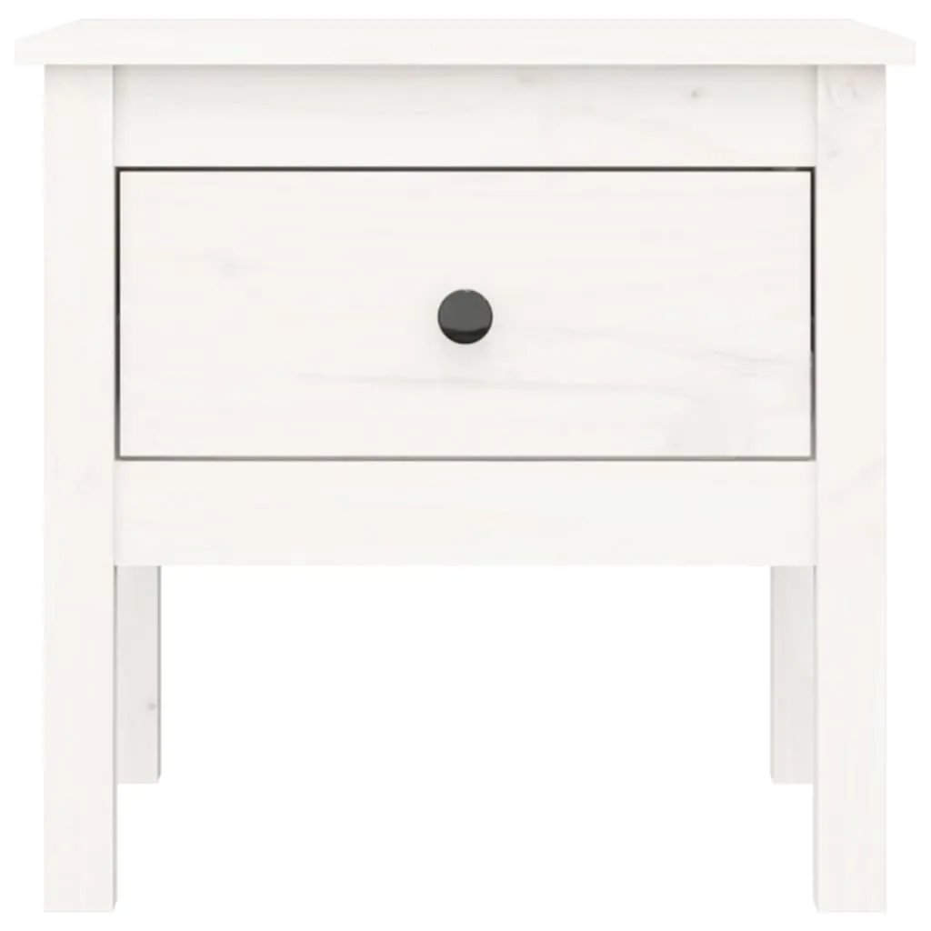 Side Tables 2 pcs White 50x50x49 cm Solid Wood Pine