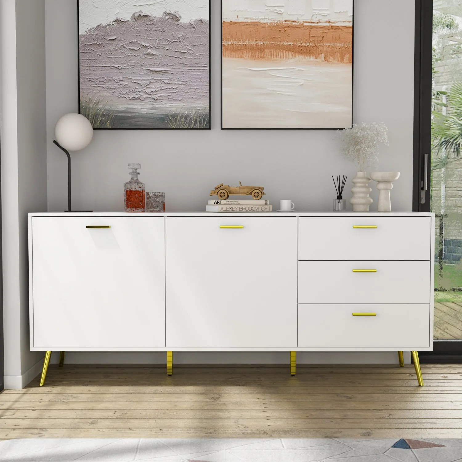 Sideboard Buffet Server Wide Stand Cabinet with Large Storage