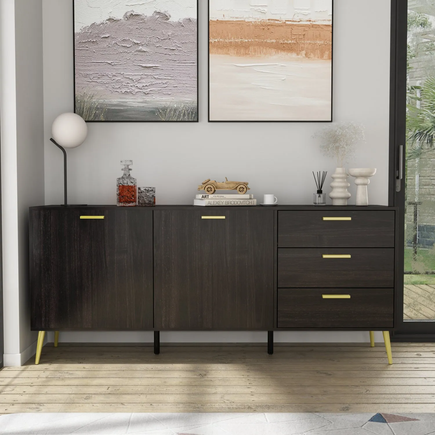 Sideboard Buffet Server Wide Stand Cabinet with Large Storage