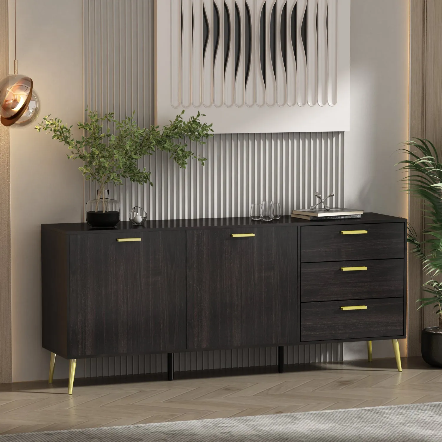 Sideboard Buffet Server Wide Stand Cabinet with Large Storage