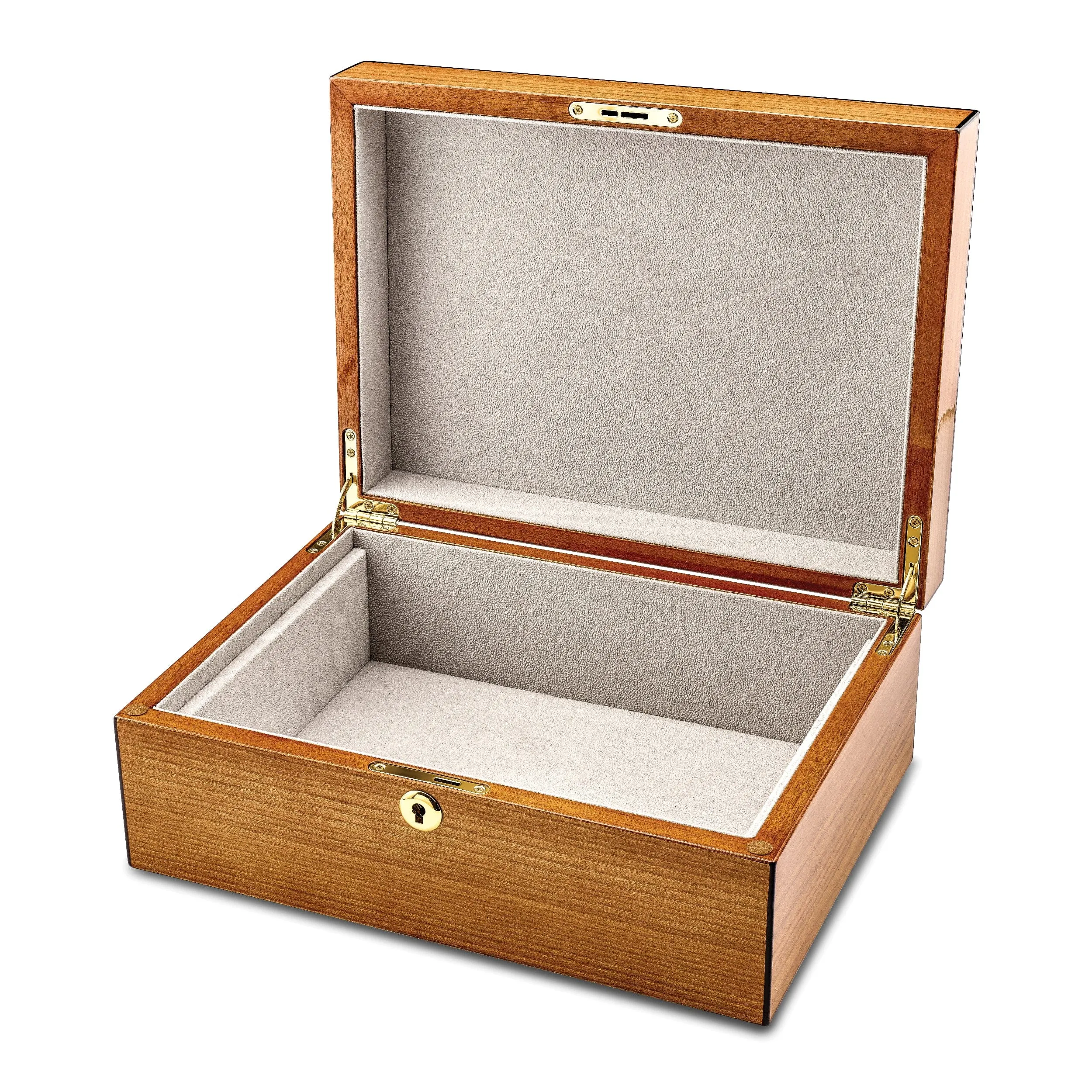 South American Vine Veneer Floral Inlay Locking Memorial Keepsake Box