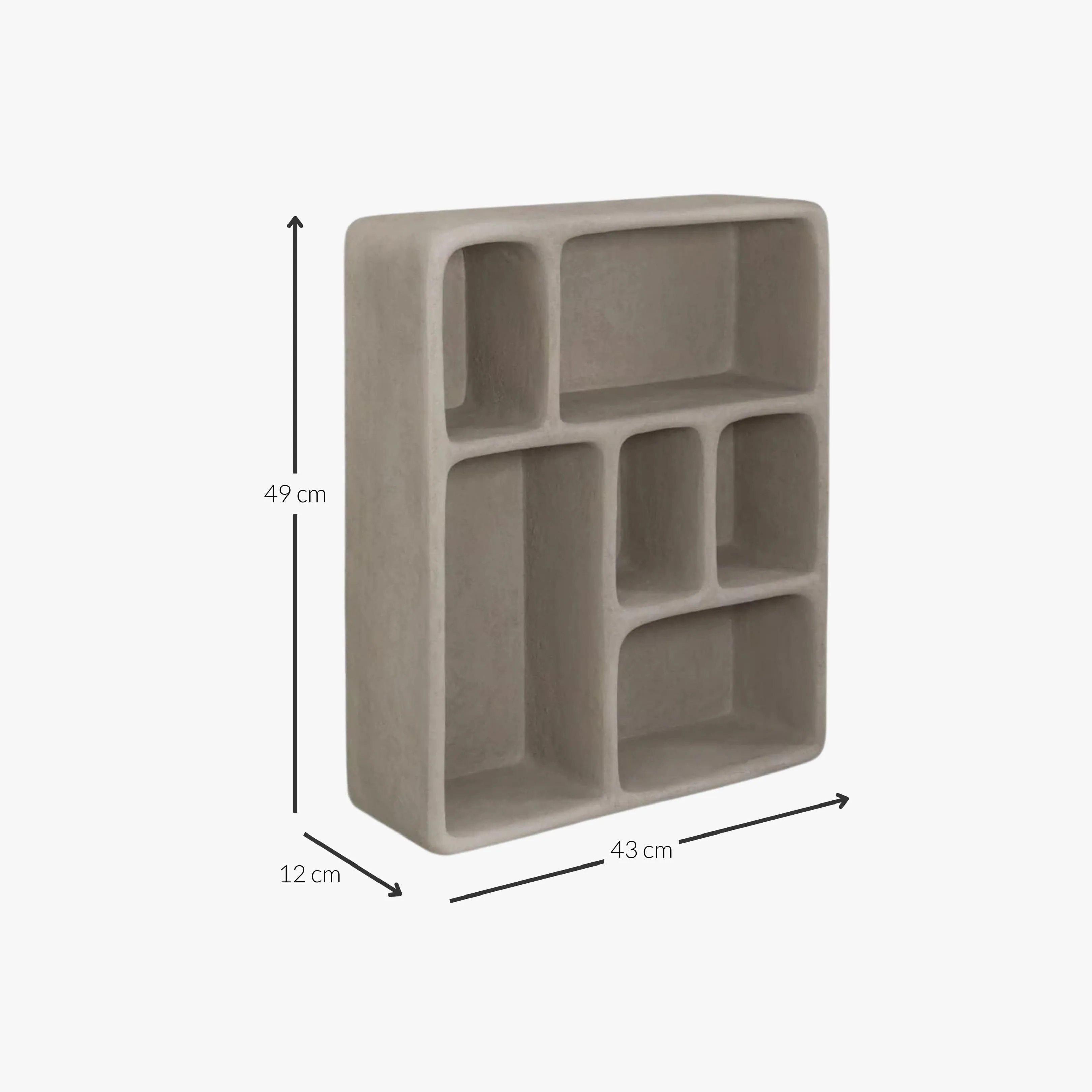 Stone Resin Shelf | Natural 42.5x12x48.5cm