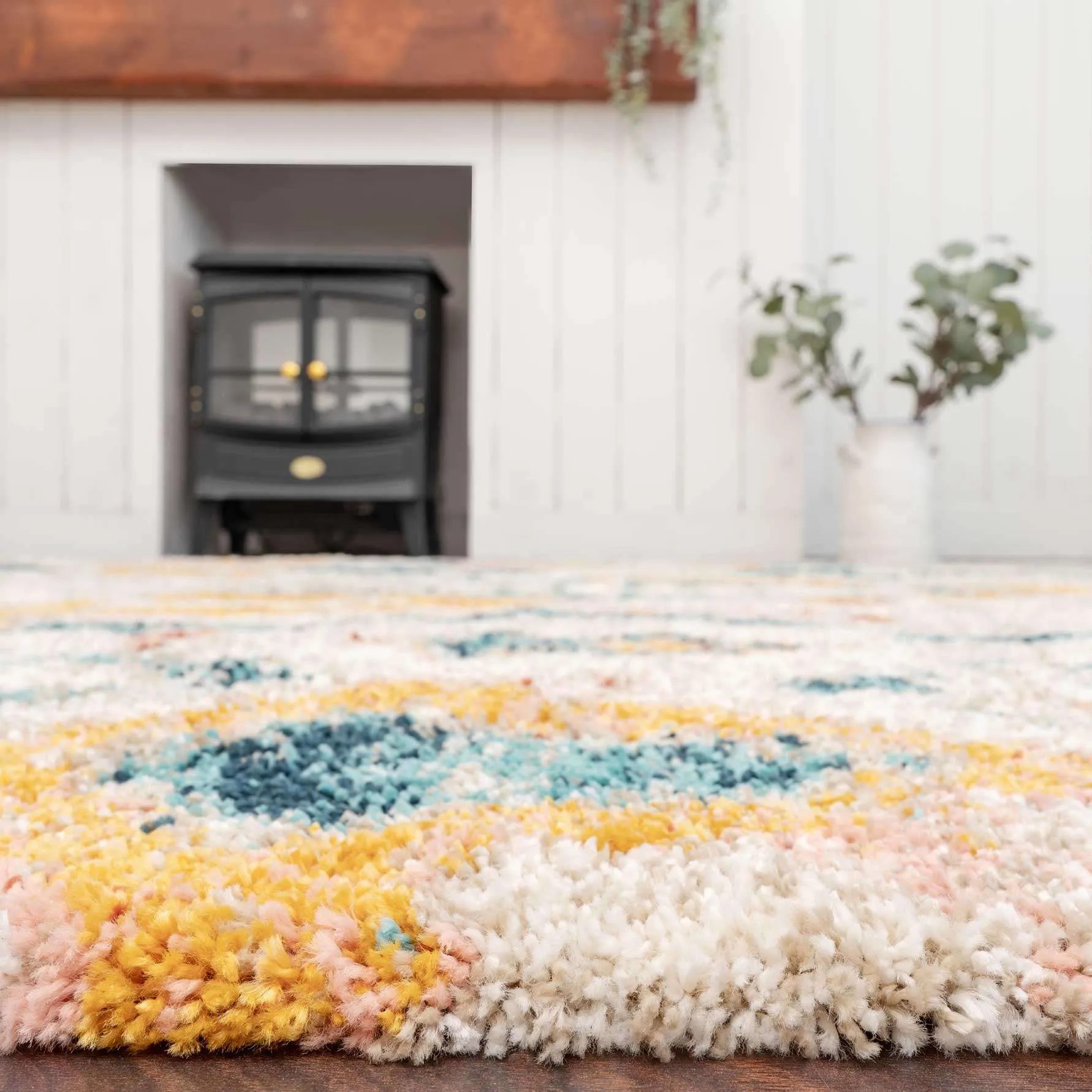 Super Soft Abstract Moroccan Shaggy Rug - Bella