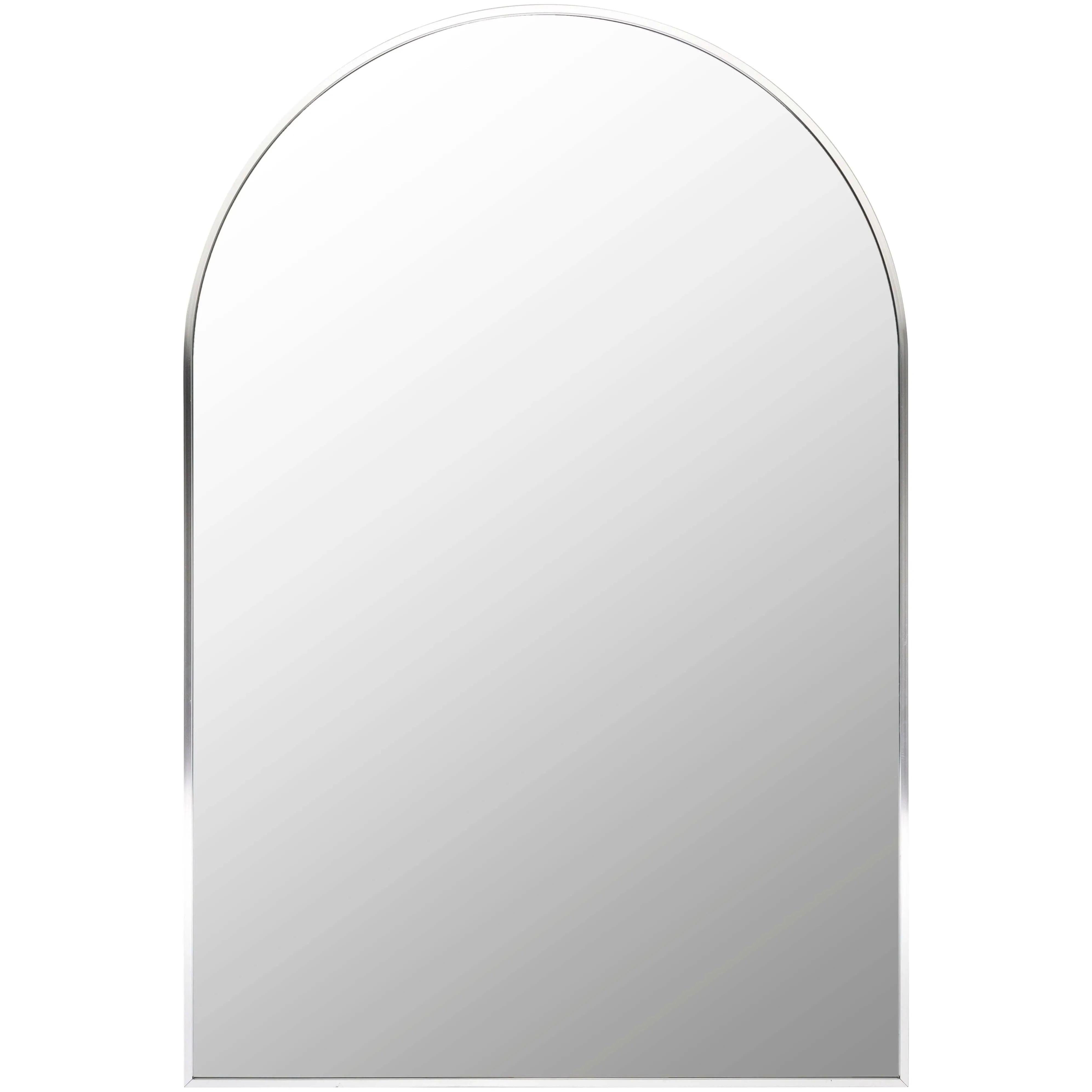 SURYA - Aranya Metallic-Silver Aluminum Frame Arched Mirror