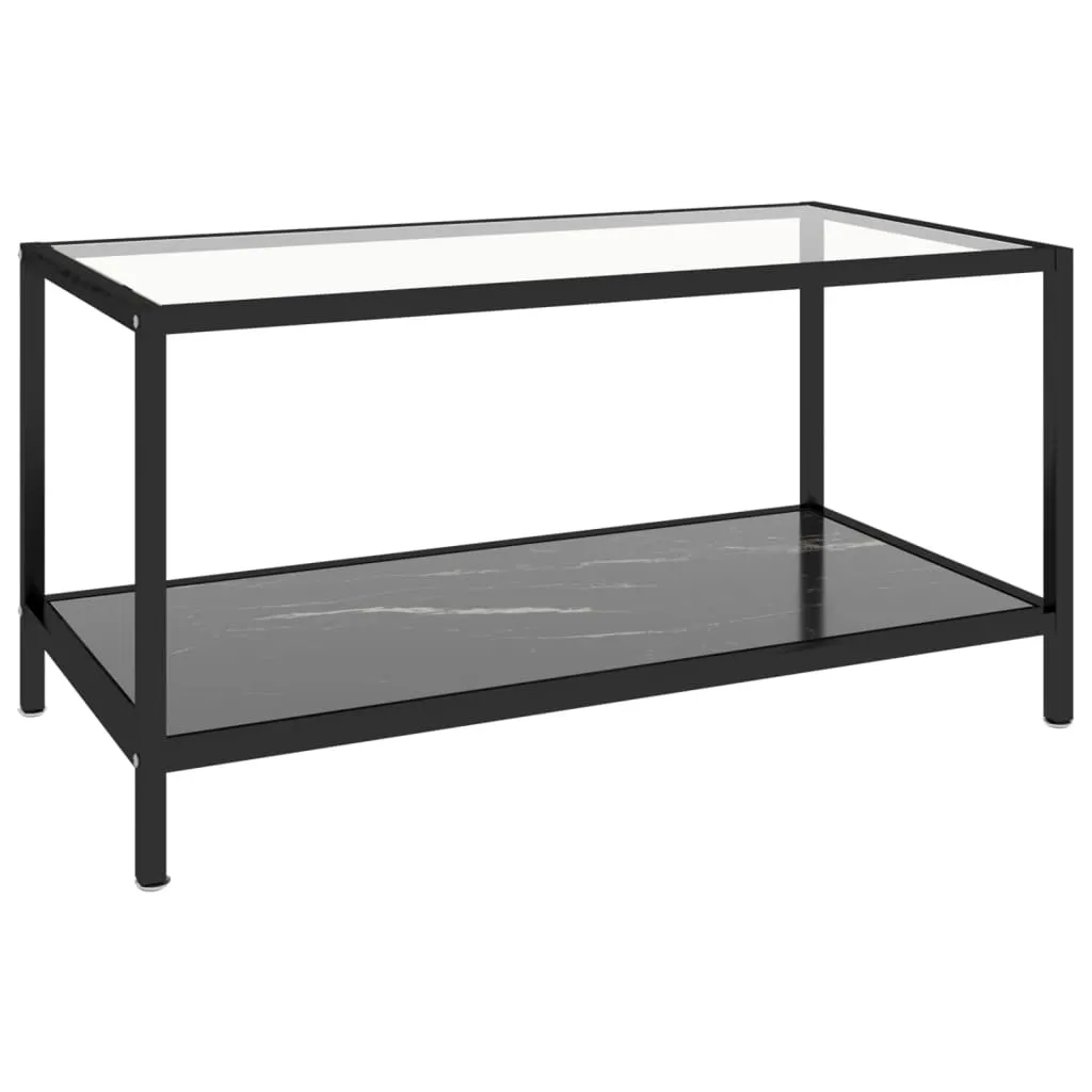 Tea Tables 2 pcs Tempered Glass Black