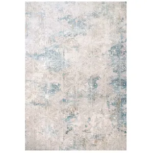 Teal Blue Cloudscape Living Room Rug - Times