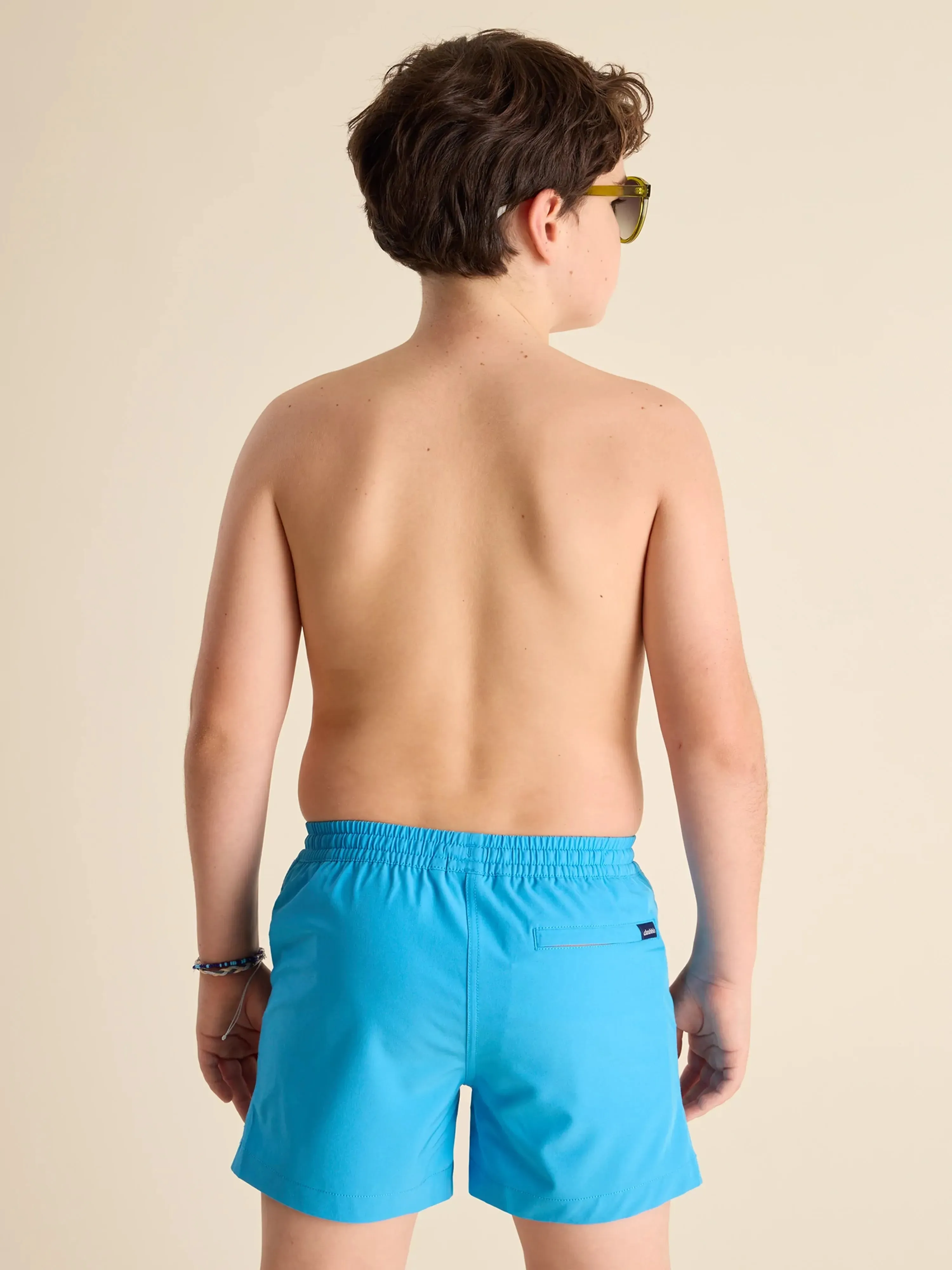 The Blue Barracudas (Boys Lined Classic Swim Trunk- Shorter)