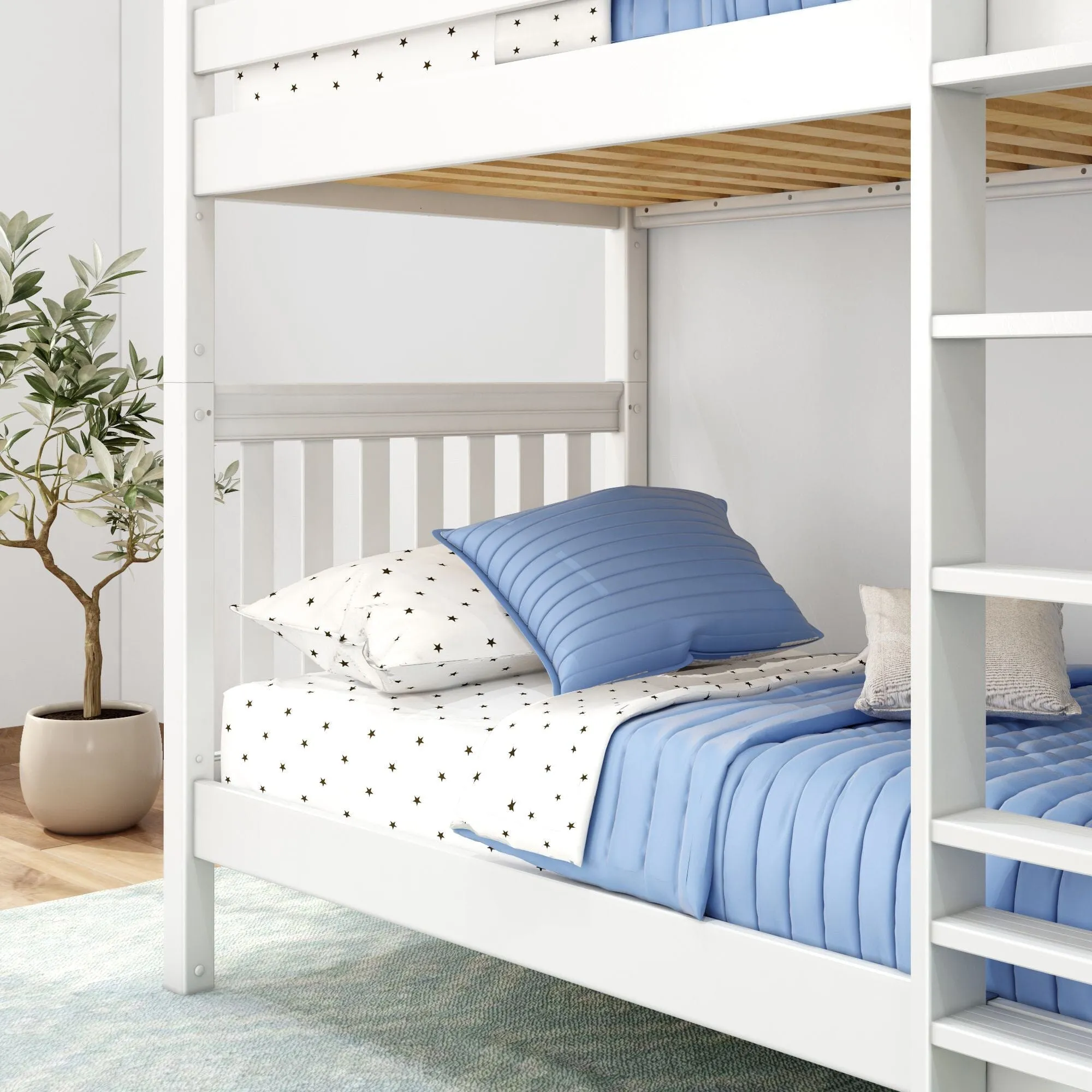 Twin High Bunk Bed with Ladder