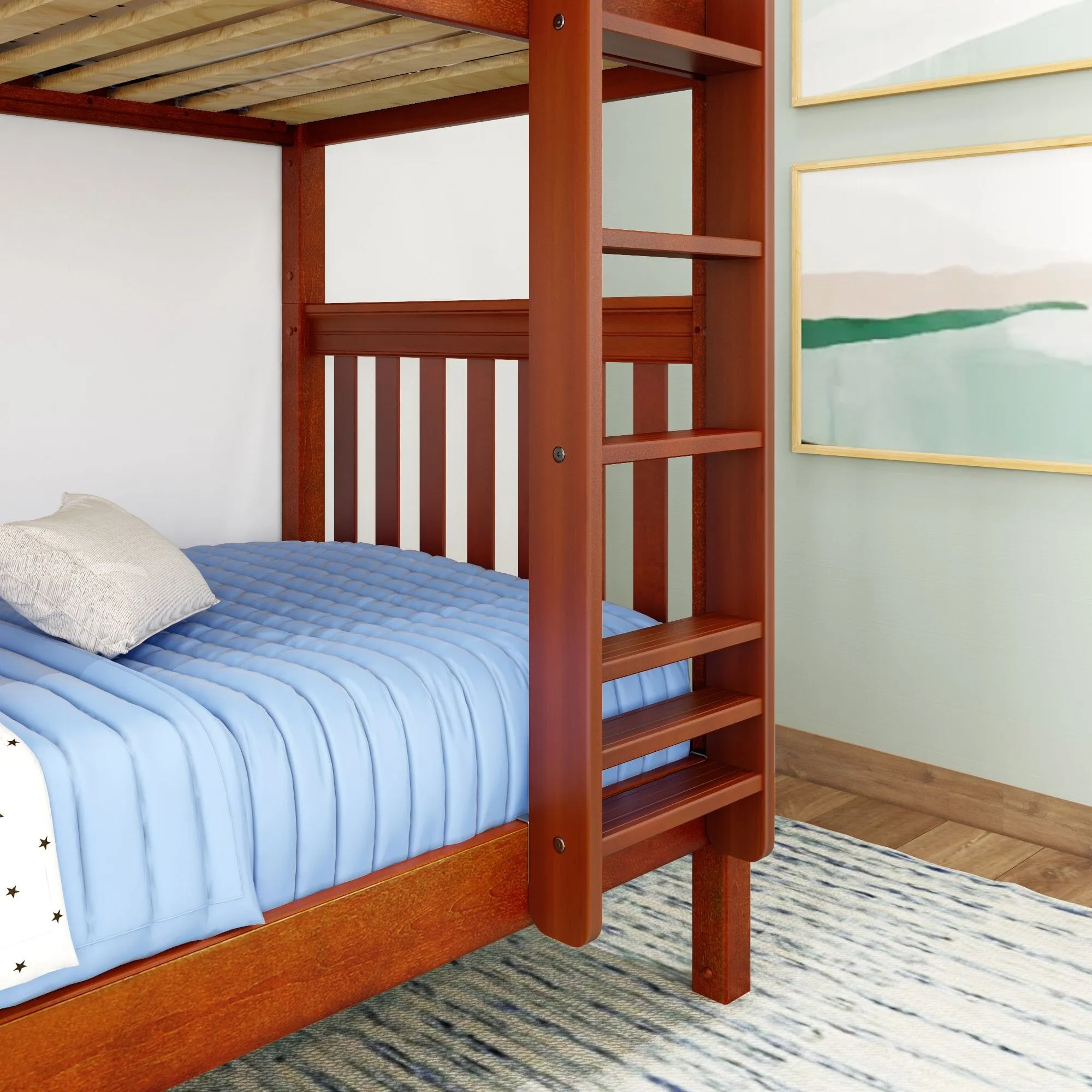 Twin High Bunk Bed with Ladder