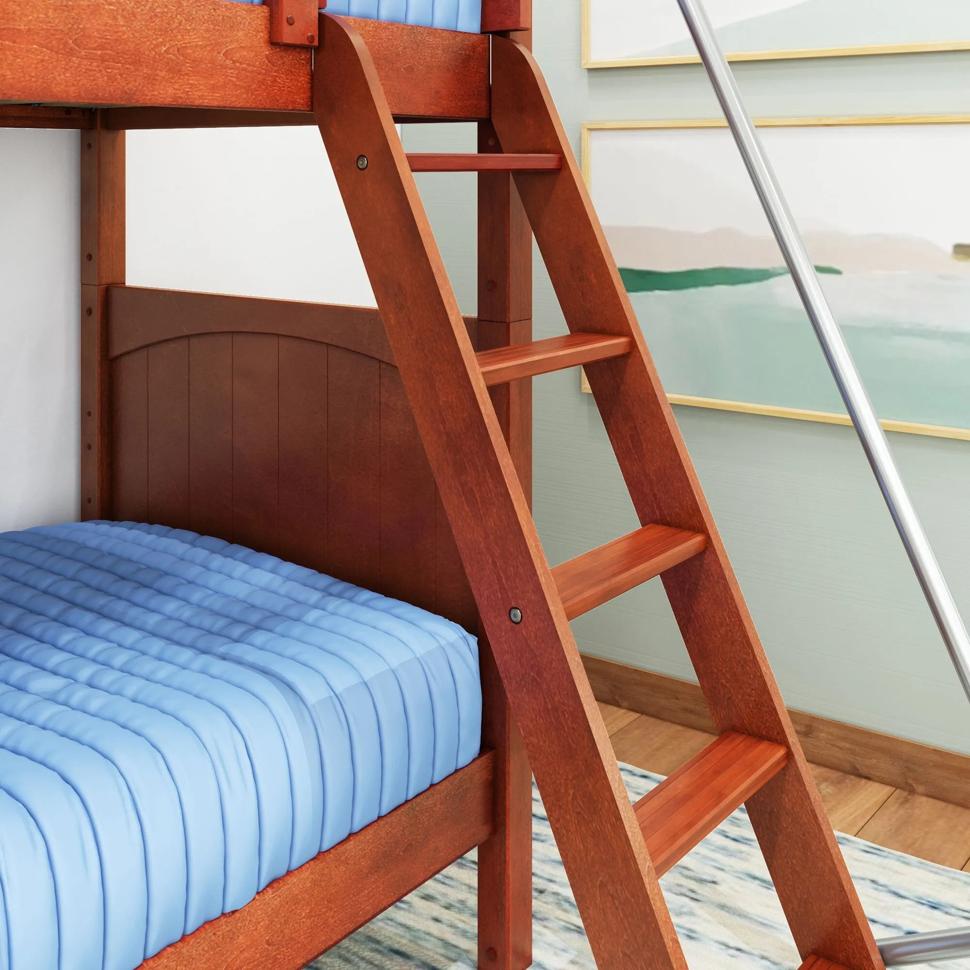 Twin High Bunk Bed with Ladder