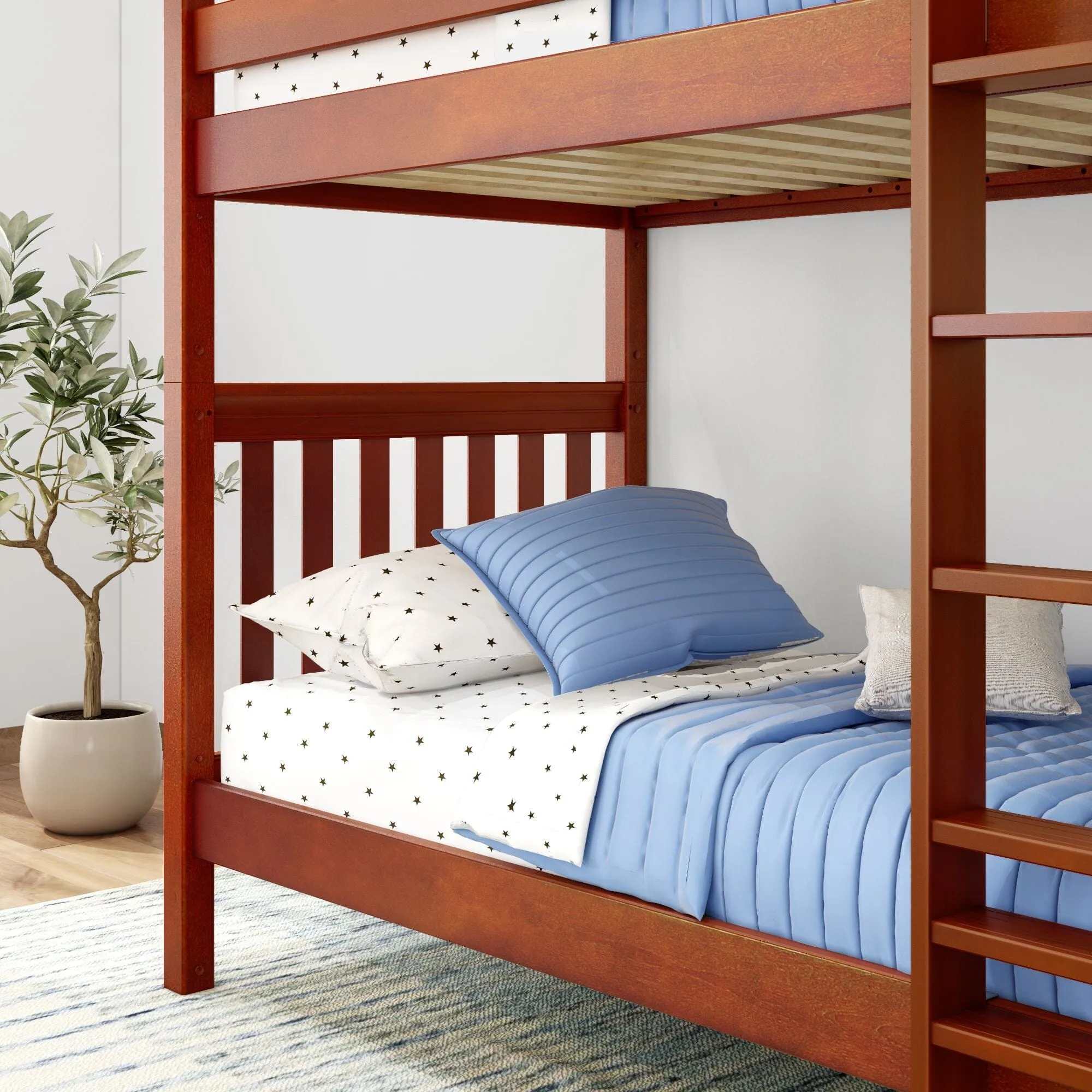 Twin High Bunk Bed with Ladder