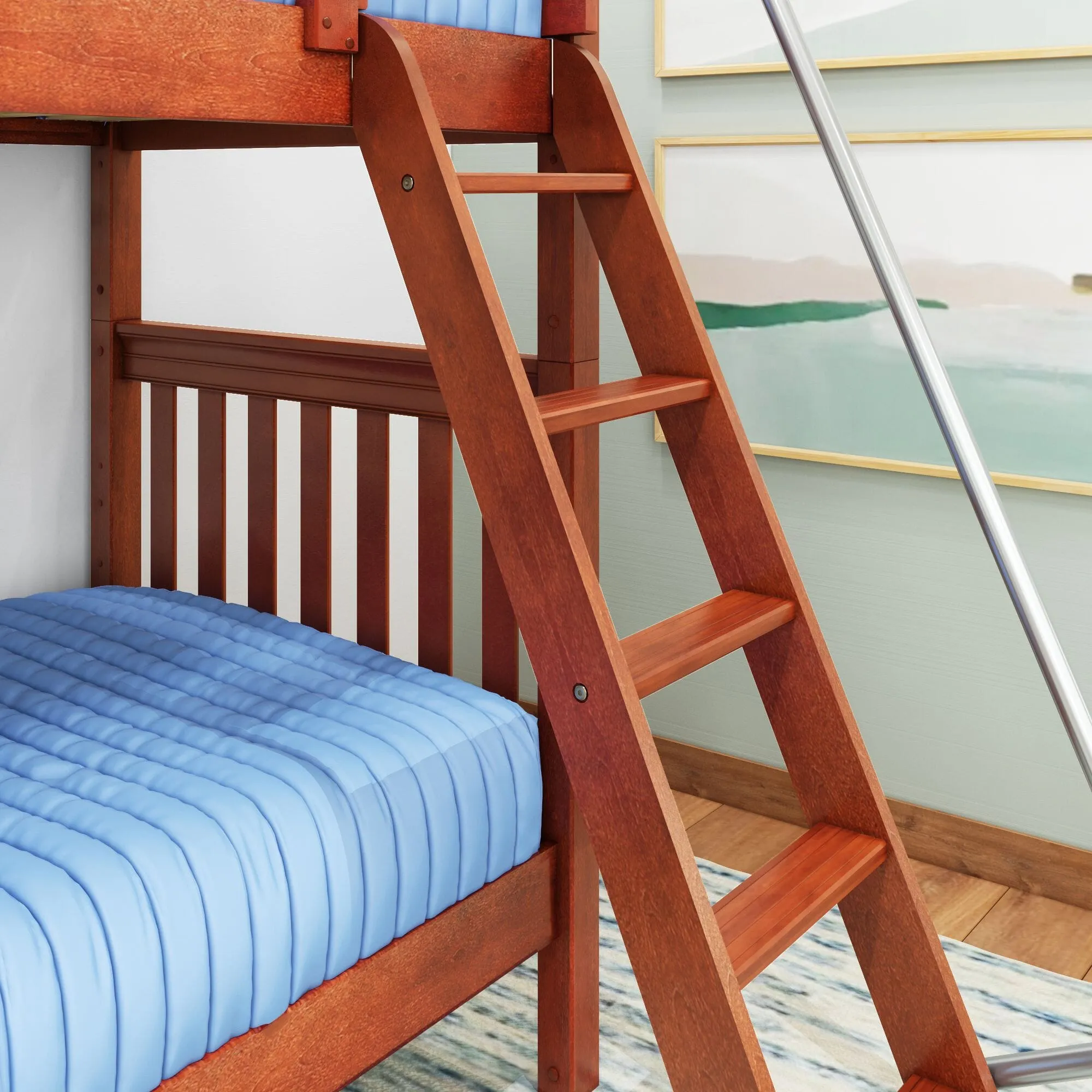 Twin High Bunk Bed with Ladder
