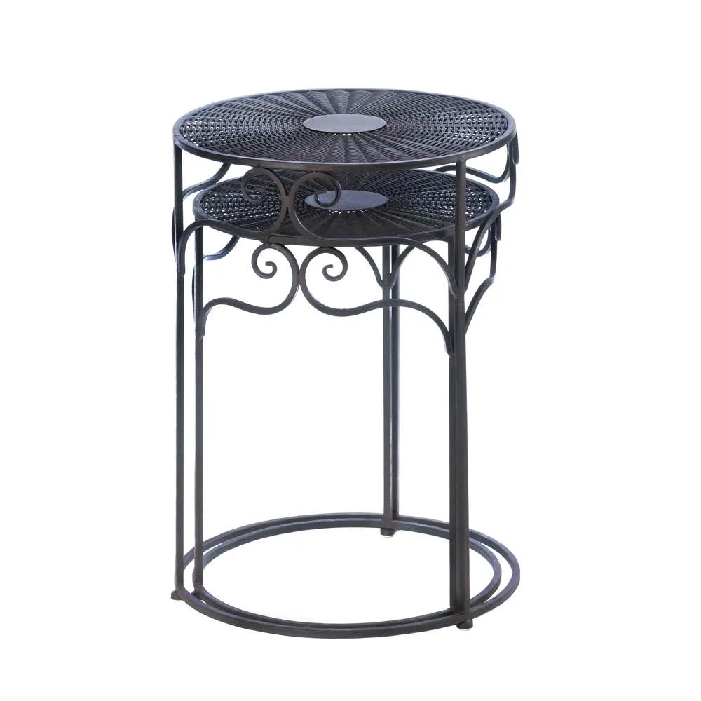 Umber Wicker Round Nesting Tables