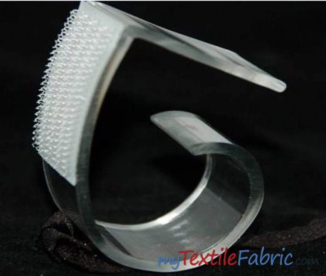 Velcro Table Clips for Skirts | Table Clips for Wood and Plastic Tables | Clear Durable and Velcro Attached |