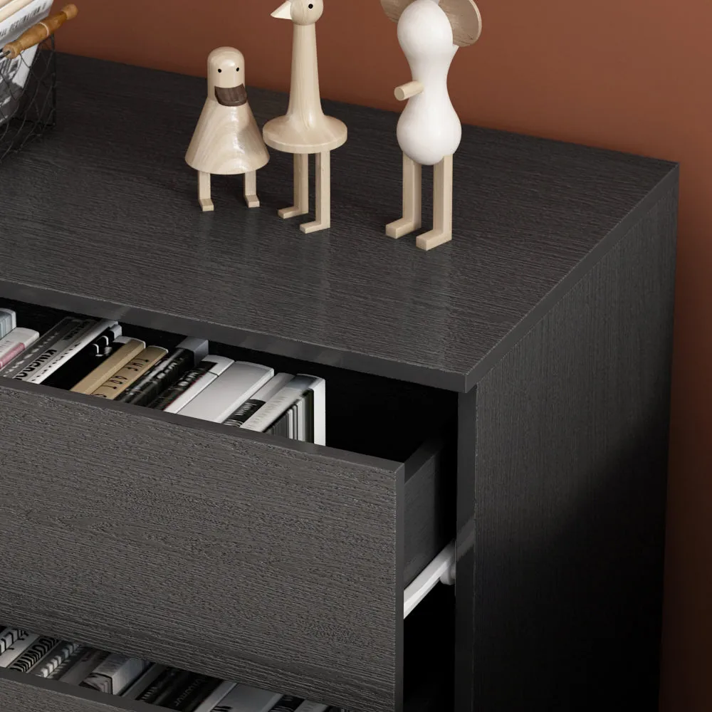 Vertical Chest 3-Drawer Nightstand Dresser Storage Sideboard with Metal Legs for Bedroom
