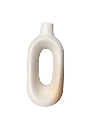 VIBHSA Ceramic Colour VASE for Home,Living Room & Office Decor | Ceramic VASE | Decorative Item | Flower VASE | Show Piece for Home Decor | Decorative Flower VASE (Ceramic, Cream)