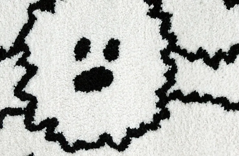 White Run Dogs Cute Animal Characters Floor Mats Rugs Bathroom Home Door Bedroom Foot Pads Anti-slip