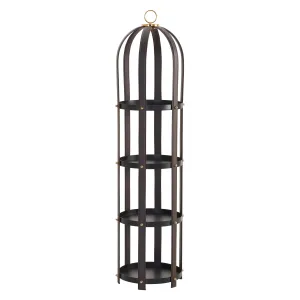 WREN Brown Leatherette Accent Shelf(Large)