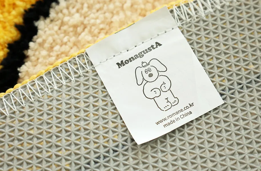Yellow Cute Animal Dogs Charlie Characters Floor Mats Rugs Bathroom Home Decor Bedroom Door Foot Pads Soft Anti-slip Gifts